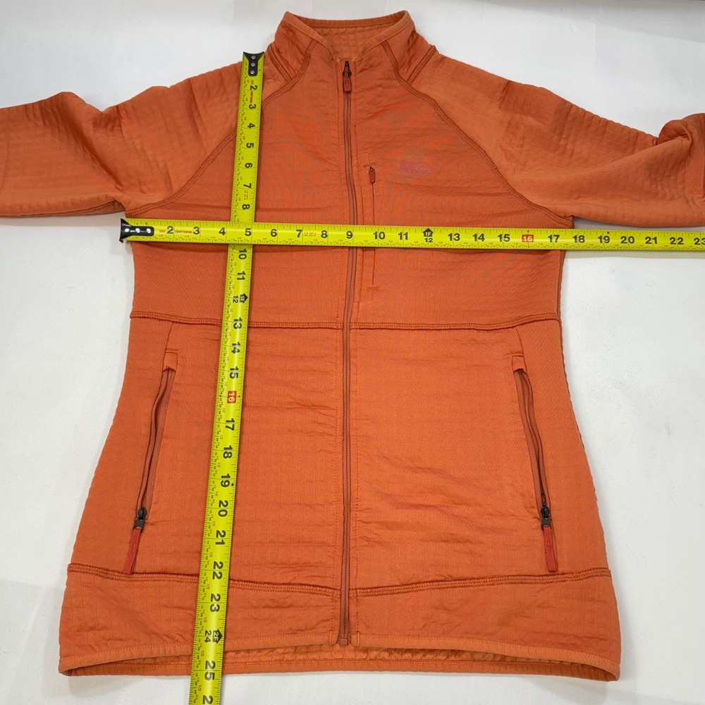 REI Lightweight Polartec Power Grid Jacket Orange Full Zip Womens Small Gorpcore - Picture 10 of 15